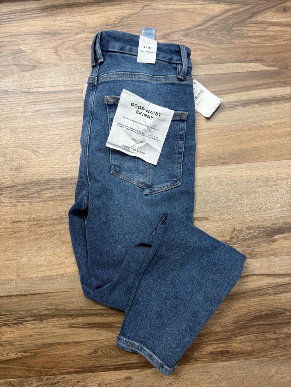 Good American Women’s Good Waist Skinny Jeans - Dark Blue Denim